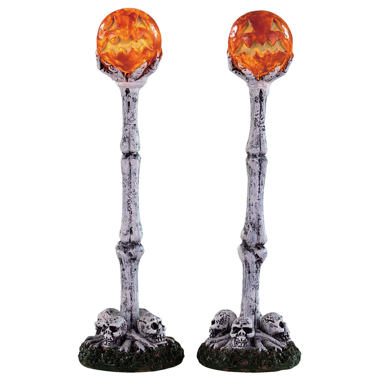 LEMAX Lighted Lantern Bone Post, set of 2, Battery Operated (4.5V) #94490